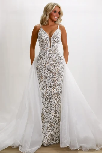 Sherri Hill Fitted gown with overskirt #2 Ivory thumbnail